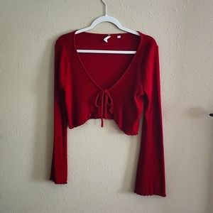 Pacsun hot red cropped cardigan